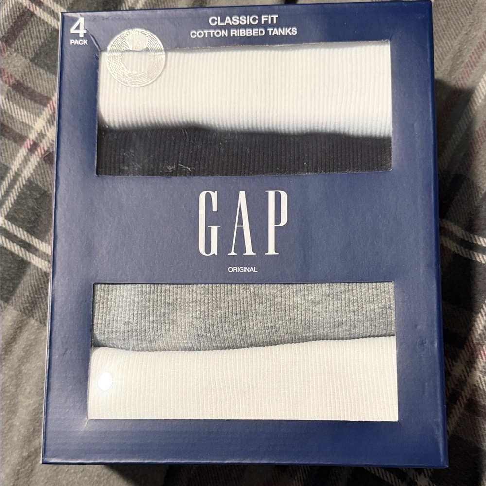 GAP Classic Fit Cotton Ribbed Tanks - White, Black, Gray
